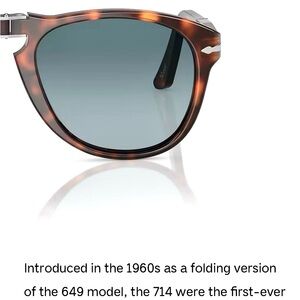 Persol Havana 714 Folding Sunglasses with Blue Lenses. Glasses by (luxottica)